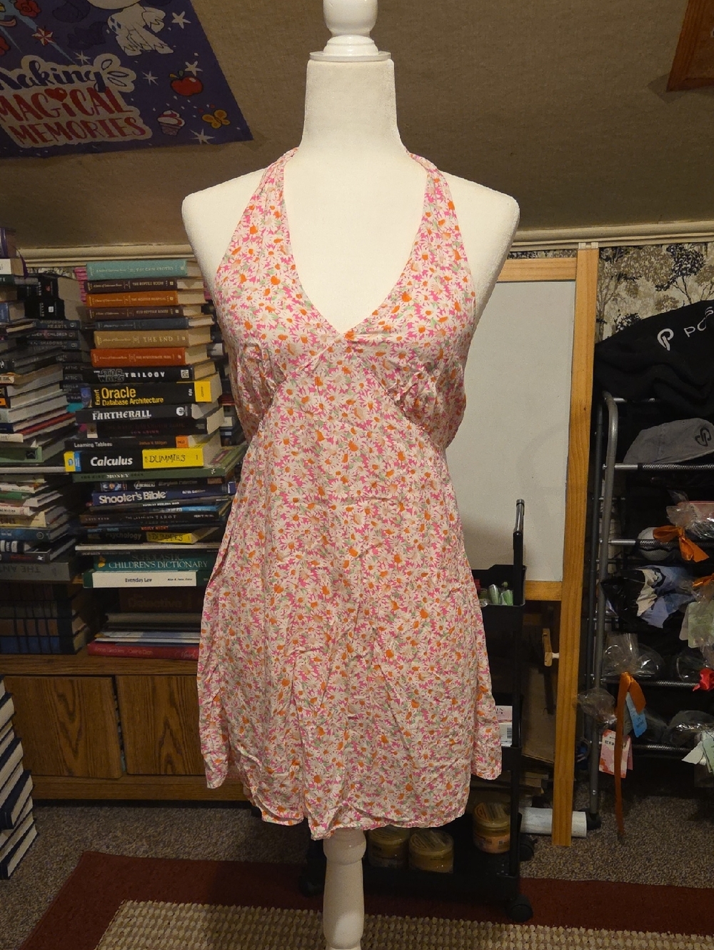 Summer Beach Small Womens Tie Up Dress Pink